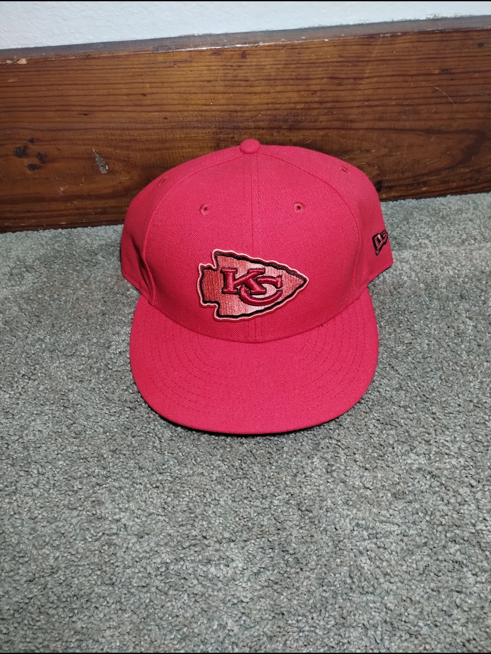 Kansas City Chiefs Red Logo Fitted Hat - New Era Sz 7 5/8